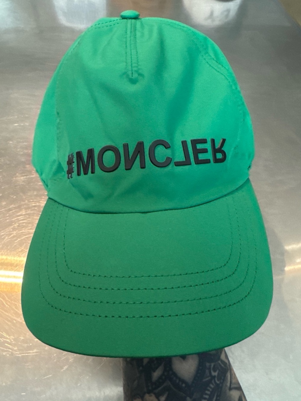 Moncler Bright Green Logo Cap